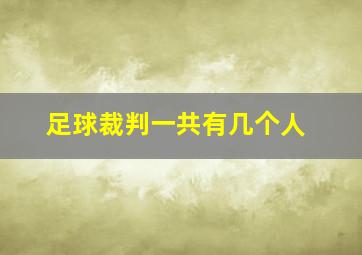 足球裁判一共有几个人