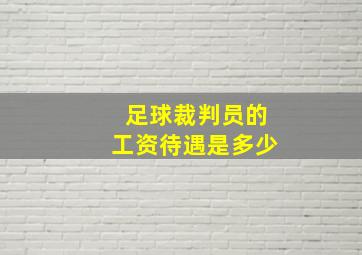 足球裁判员的工资待遇是多少