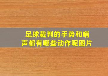 足球裁判的手势和哨声都有哪些动作呢图片