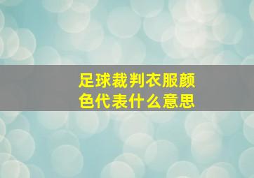 足球裁判衣服颜色代表什么意思