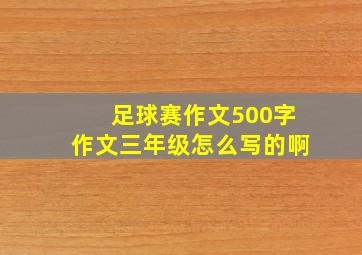 足球赛作文500字作文三年级怎么写的啊