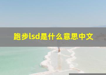 跑步lsd是什么意思中文