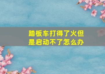 踏板车打得了火但是启动不了怎么办