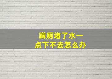 蹲厕堵了水一点下不去怎么办