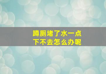 蹲厕堵了水一点下不去怎么办呢