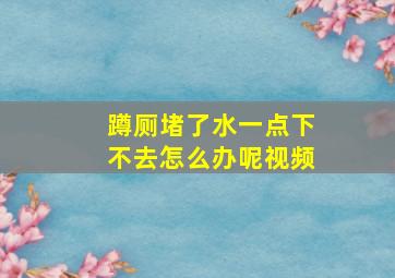 蹲厕堵了水一点下不去怎么办呢视频