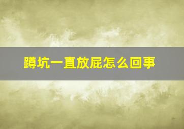 蹲坑一直放屁怎么回事