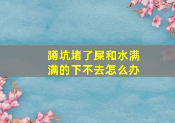 蹲坑堵了屎和水满满的下不去怎么办