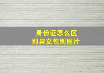 身份证怎么区别男女性别图片