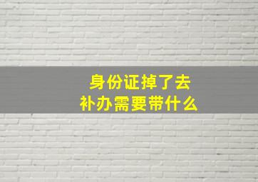 身份证掉了去补办需要带什么