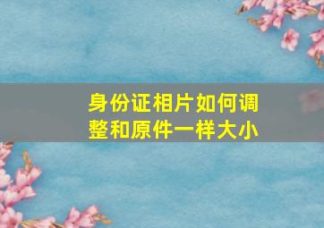 身份证相片如何调整和原件一样大小