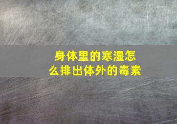 身体里的寒湿怎么排出体外的毒素