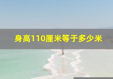 身高110厘米等于多少米