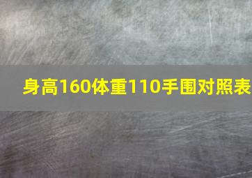 身高160体重110手围对照表