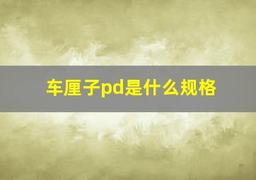 车厘子pd是什么规格