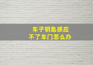 车子钥匙感应不了车门怎么办