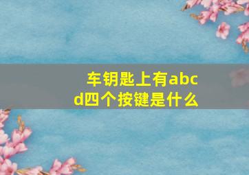 车钥匙上有abcd四个按键是什么