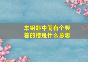 车钥匙中间有个竖着的槽是什么意思