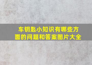 车钥匙小知识有哪些方面的问题和答案图片大全