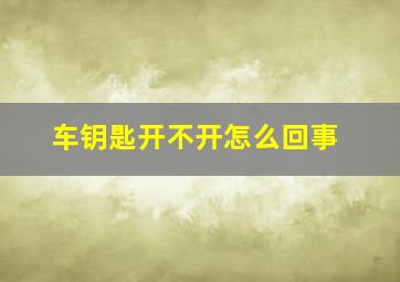 车钥匙开不开怎么回事