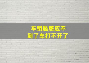 车钥匙感应不到了车打不开了