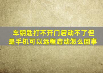 车钥匙打不开门启动不了但是手机可以远程启动怎么回事