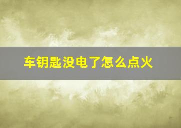 车钥匙没电了怎么点火