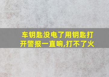 车钥匙没电了用钥匙打开警报一直响,打不了火