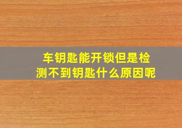 车钥匙能开锁但是检测不到钥匙什么原因呢