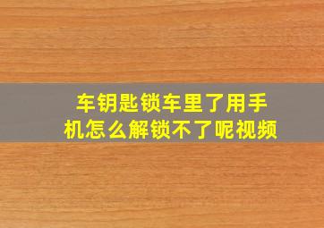 车钥匙锁车里了用手机怎么解锁不了呢视频