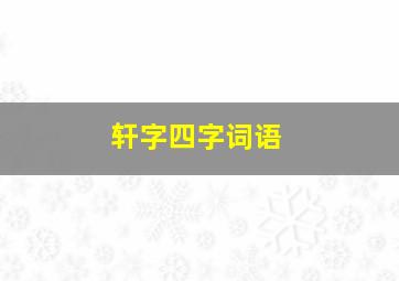 轩字四字词语