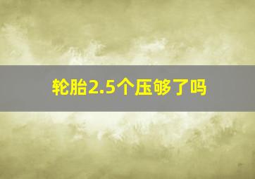 轮胎2.5个压够了吗