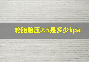 轮胎胎压2.5是多少kpa