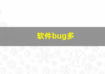 软件bug多