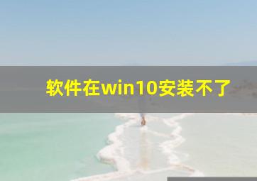 软件在win10安装不了