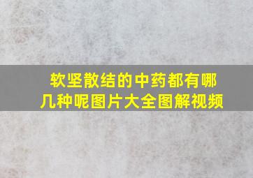 软坚散结的中药都有哪几种呢图片大全图解视频