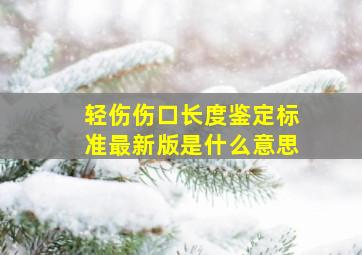 轻伤伤口长度鉴定标准最新版是什么意思