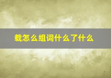 载怎么组词什么了什么