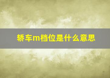 轿车m档位是什么意思