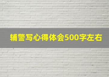 辅警写心得体会500字左右