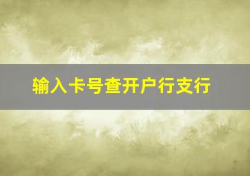 输入卡号查开户行支行