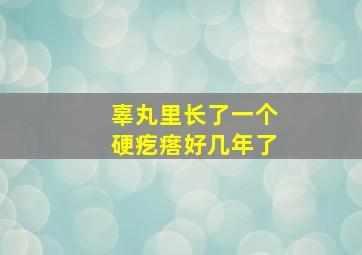 辜丸里长了一个硬疙瘩好几年了