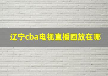 辽宁cba电视直播回放在哪