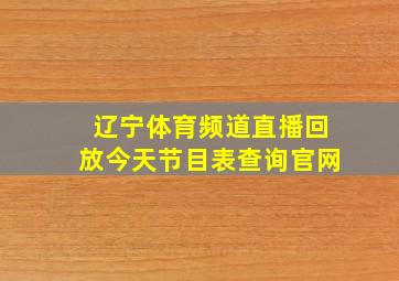 辽宁体育频道直播回放今天节目表查询官网