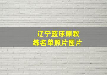 辽宁篮球原教练名单照片图片