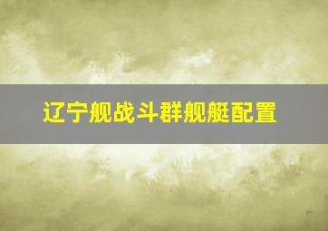 辽宁舰战斗群舰艇配置