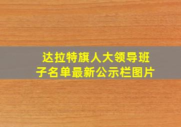 达拉特旗人大领导班子名单最新公示栏图片