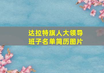 达拉特旗人大领导班子名单简历图片