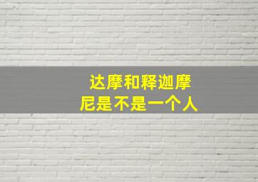 达摩和释迦摩尼是不是一个人