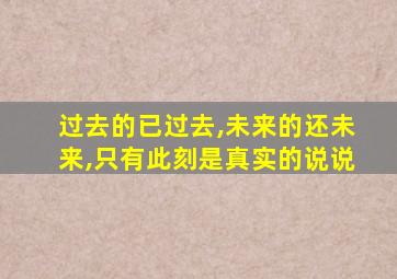 过去的已过去,未来的还未来,只有此刻是真实的说说